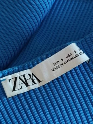 Top Zara azul espalda descubierta talla S