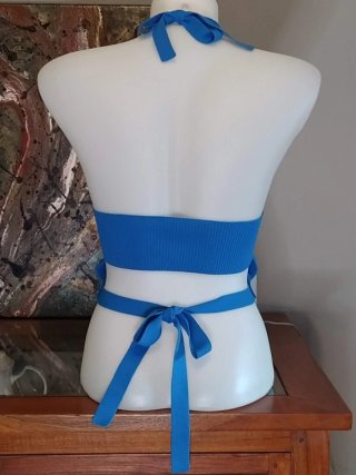 Top Zara azul espalda descubierta talla S
