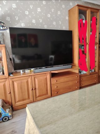 Conjunto modular vitrina y mesa centro