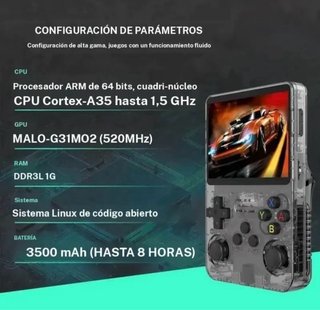 Consola R36S Azul 64GB. Mas de 10.000 juegos retro
