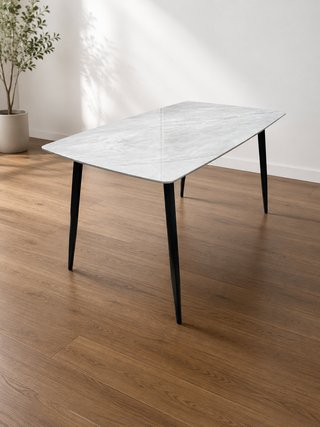 Mesa Comedor PIMER Cerámica Negra/Blanca