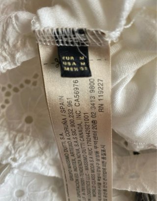 Vestido Massimo Dutti blanco
