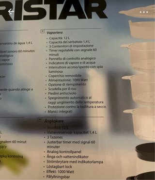 Vaporiera Tristar VS-3908 nuova