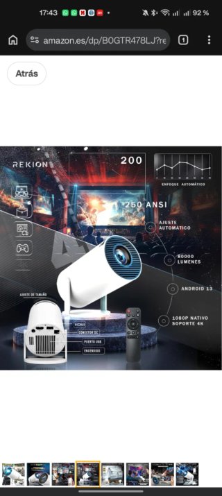 Proyector Portatil HY.300 4K + Pantalla 60"