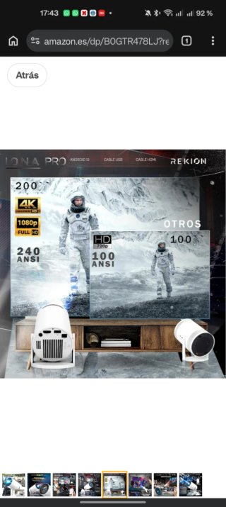 Proyector Portatil HY.300 4K + Pantalla 60"