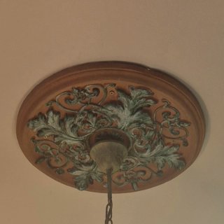 Lampadario vintage 3 luci + rosone