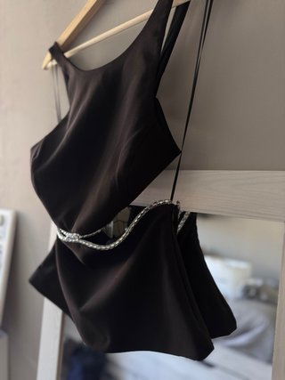 Top Zara pedrería negro talla XS