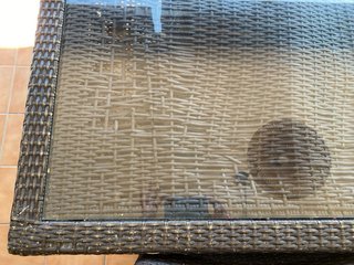 Tavolo e 4 Sedie per Terrazzo in Rattan