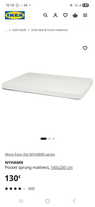 Colchón IKEA plegable 140x200