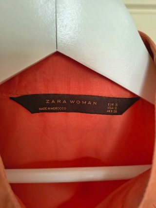 Blusas Zara Mujer Naranja y Marrón