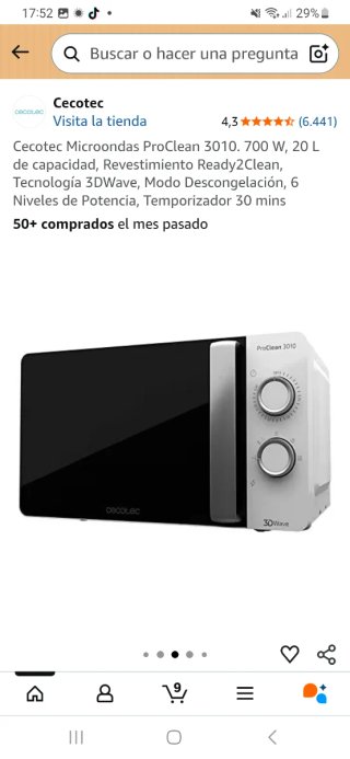Cecotec Microondas ProClean 3010 20L