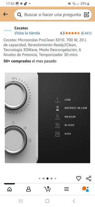 Cecotec Microondas ProClean 3010 20L