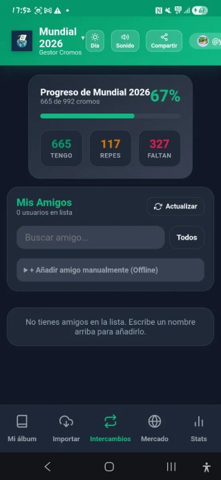 App Mundial 2026 Gestor Cromos