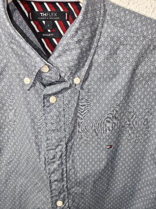 Camisa Tommy Hilfiger Manga Larga Azul