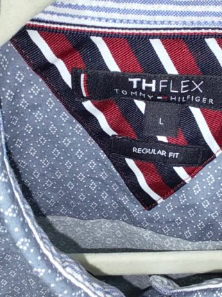 Camisa Tommy Hilfiger Manga Larga Azul