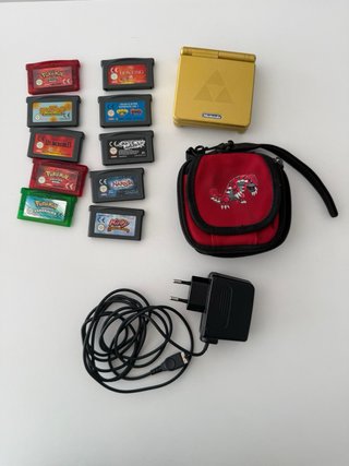 Game Boy Advance SP Dorada + 9 Juegos