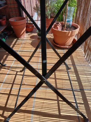 Mesa plegable exterior madera y metal