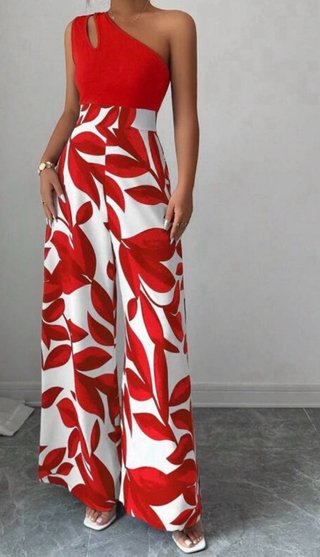 Mono de pierna ancha con estampado floral