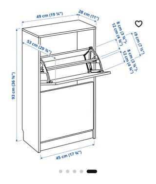 Zapatero Bissa Ikea Beige/Blanco