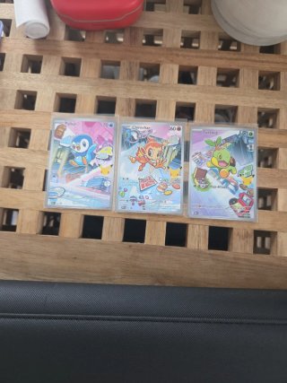 Trío de Pokémon: Piplup, Chimchar, Turtwig
