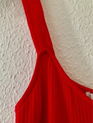 Vestido rojo de punto Mango Suite