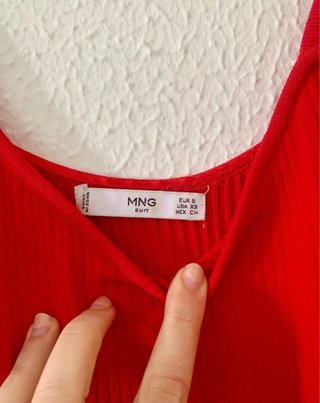 Vestido rojo de punto Mango Suite