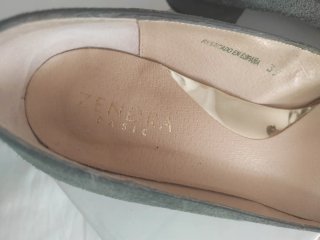 Zapatos Zendra de ante grises verdosos T.39