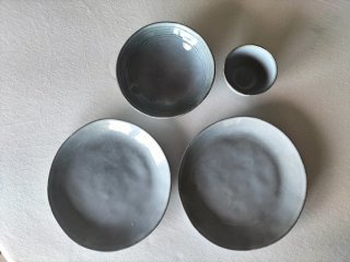 Set di stoviglie blu invecchiato