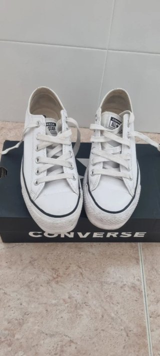Converse Piel Plataforma Blancas