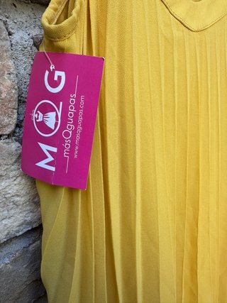 Top amarillo plisado talla única