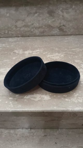 Portagioie velluto con placca laminata argento