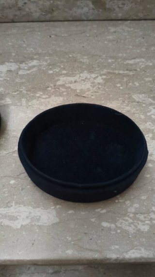 Portagioie velluto con placca laminata argento