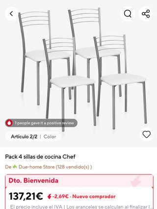 SILLAS Cocina Metal y Madera