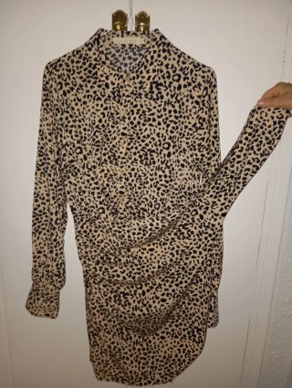Vestido camisero estampado leopardo Talla M
