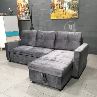 Sofá-cama chaise longue con arcón