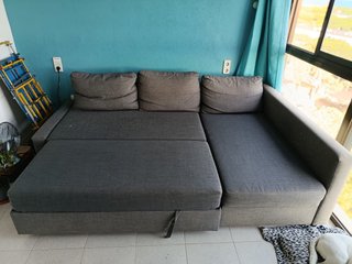 Sofá Cama Chaise Longue Gris