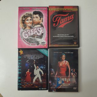 4 DVDs: Grease, Fama, Fiebre del Sábado Noche, Let