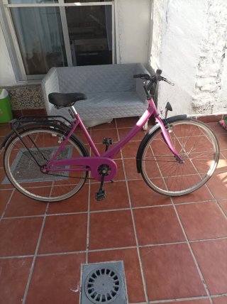 Bicicleta de señora morada