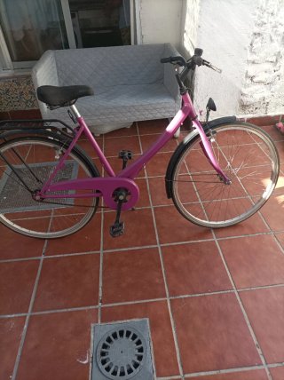 Bicicleta de señora morada