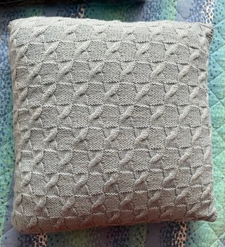 Cuscino lana fatto a mano azzurro