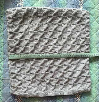 Cuscino lana fatto a mano azzurro