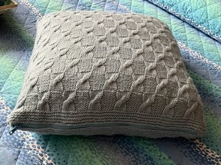 Cuscino lana fatto a mano azzurro