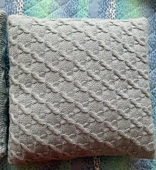 Cuscino lana fatto a mano azzurro