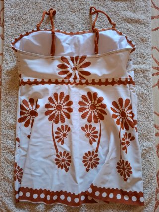 Conjunto Bikini 2 Piezas Flores Naranja