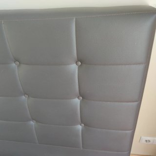 Cabecero tapizado piel sintética café
