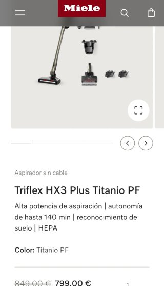 Aspiradora Miele Triflex HX3 Titanio