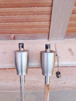 Antorchas de jardín metal y madera