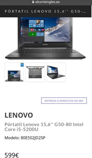 Portátil Lenovo Negro Casi Sin Uso