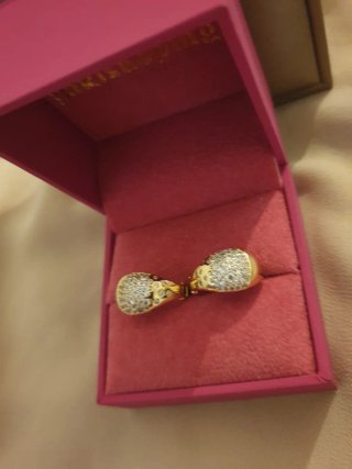 Pendientes chapados en oro 18k con circonitas