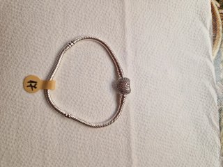 Pulsera Pandora Corazón Rosa y Plata